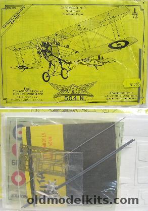Expomodel 1/72 Avro 504N - Bagged, EM03 plastic model kit